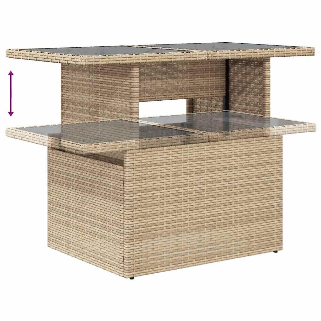 Sofasæt til haven 10 dele med hynder polyrattan beige
