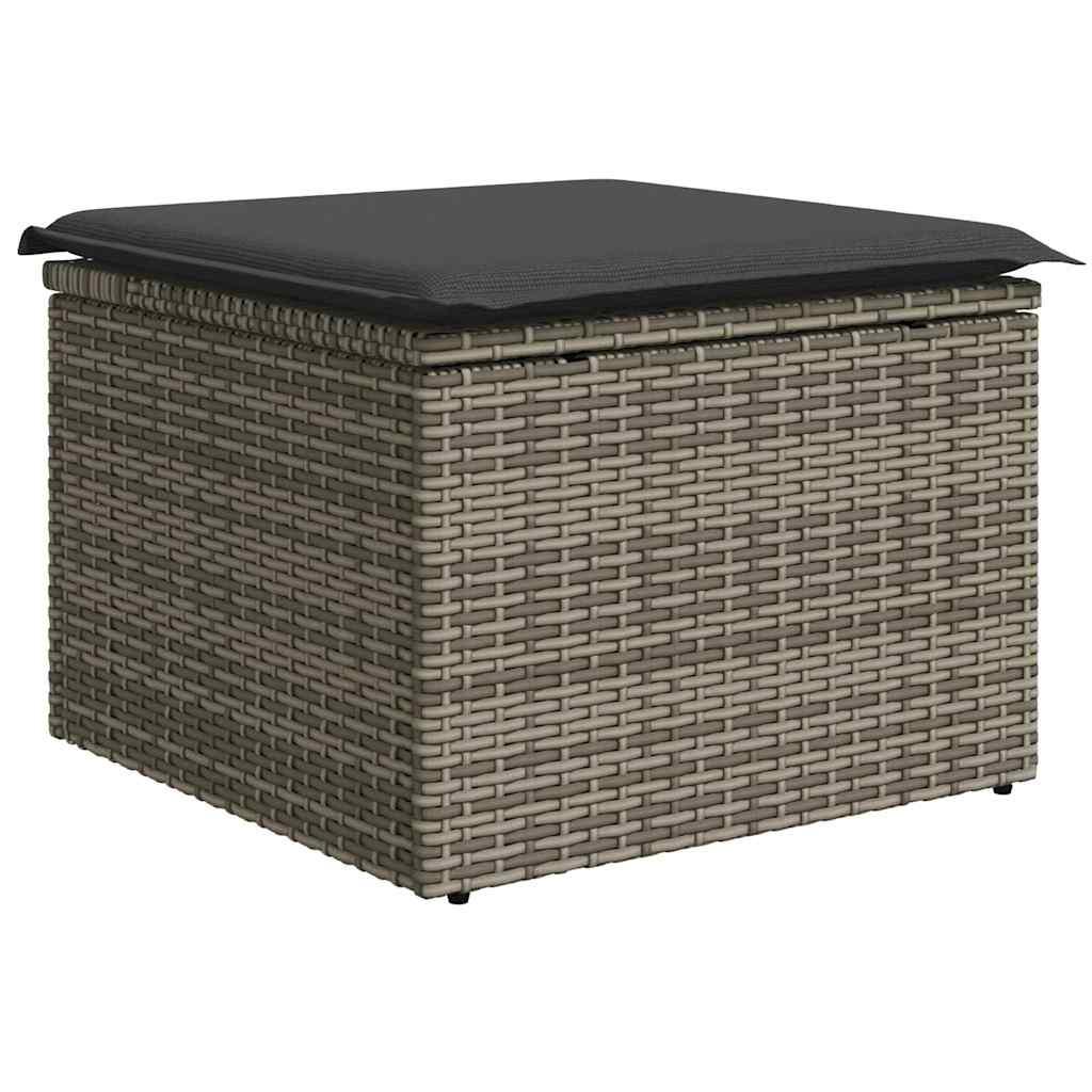 Sofasæt til haven 6 dele med hynder polyrattan grå