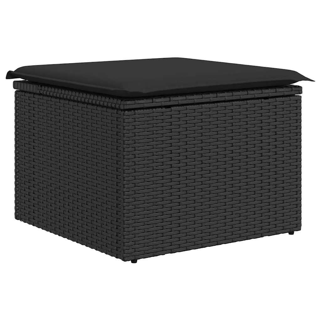 Sofasæt til haven 9 dele med hynder polyrattan sort