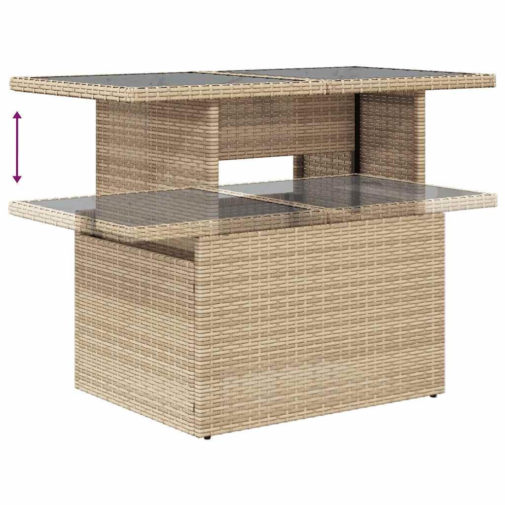 Sofasæt til haven 9 dele med hynder polyrattan beige