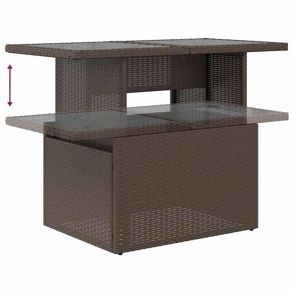 Sofasæt til haven 10 dele med hynder polyrattan brun