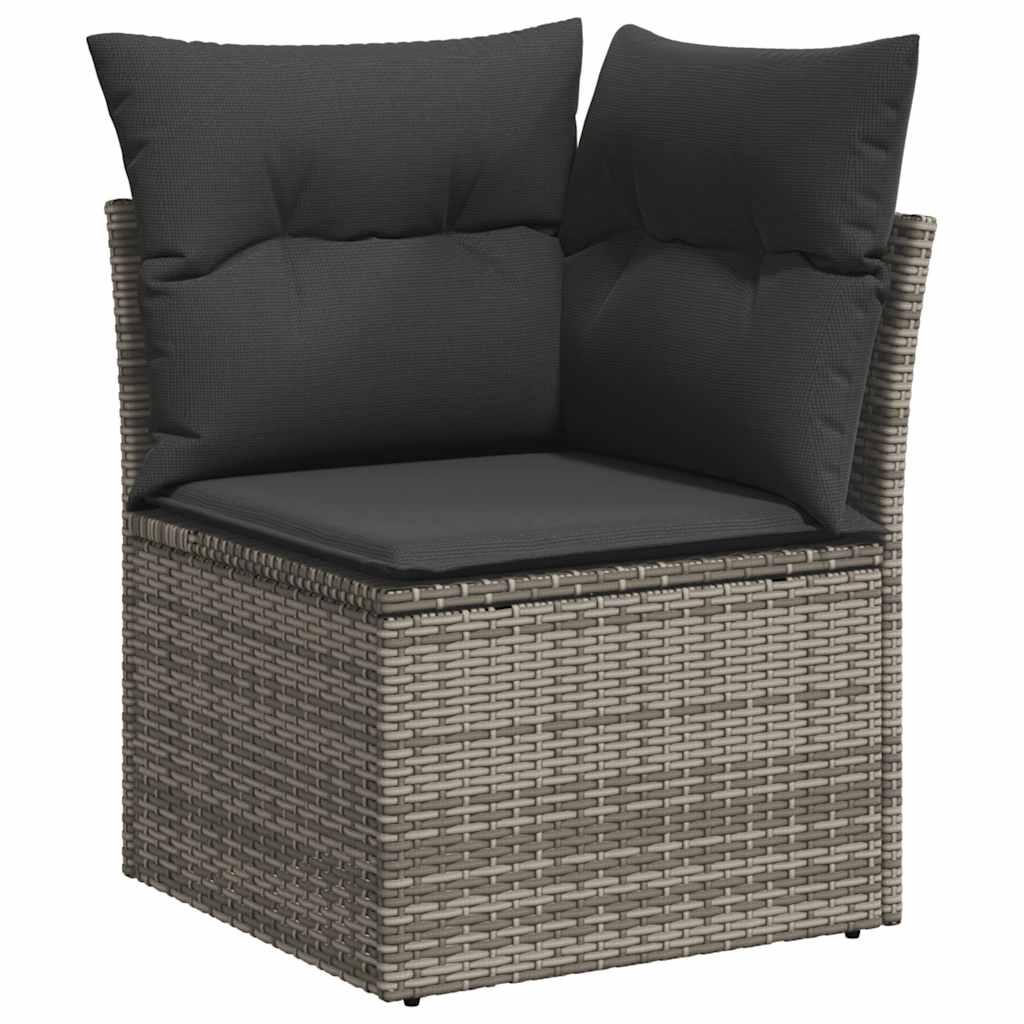 Sofasæt til haven 8 dele med hynder polyrattan grå