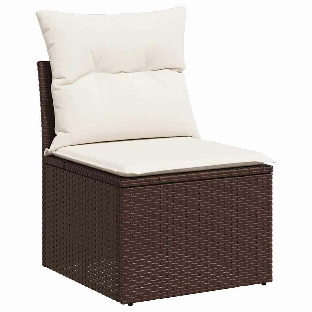 Sofasæt til haven 8 dele med hynder polyrattan brun