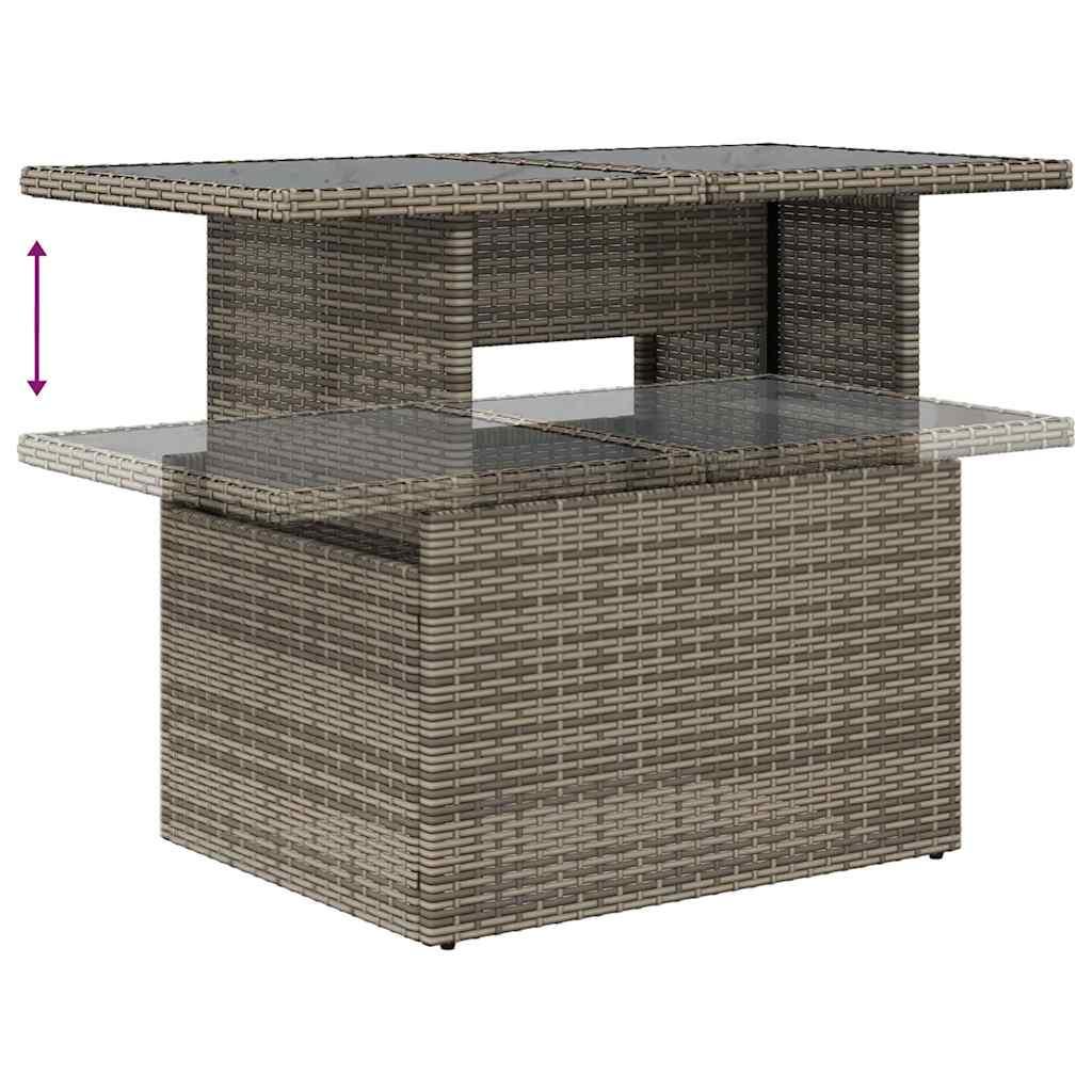 Sofasæt til haven 10 dele med hynder polyrattan grå