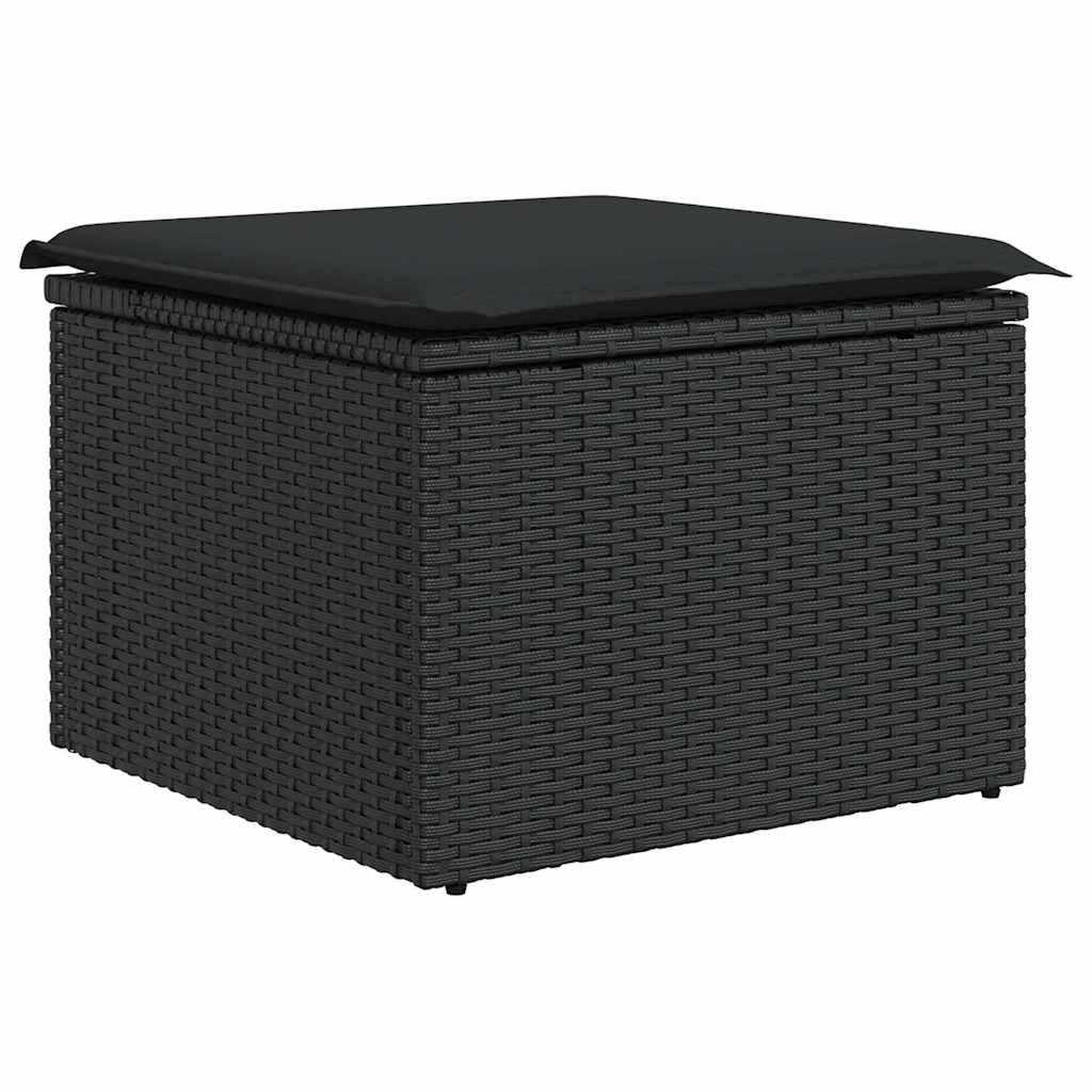 Sofasæt til haven 6 dele med hynder polyrattan sort