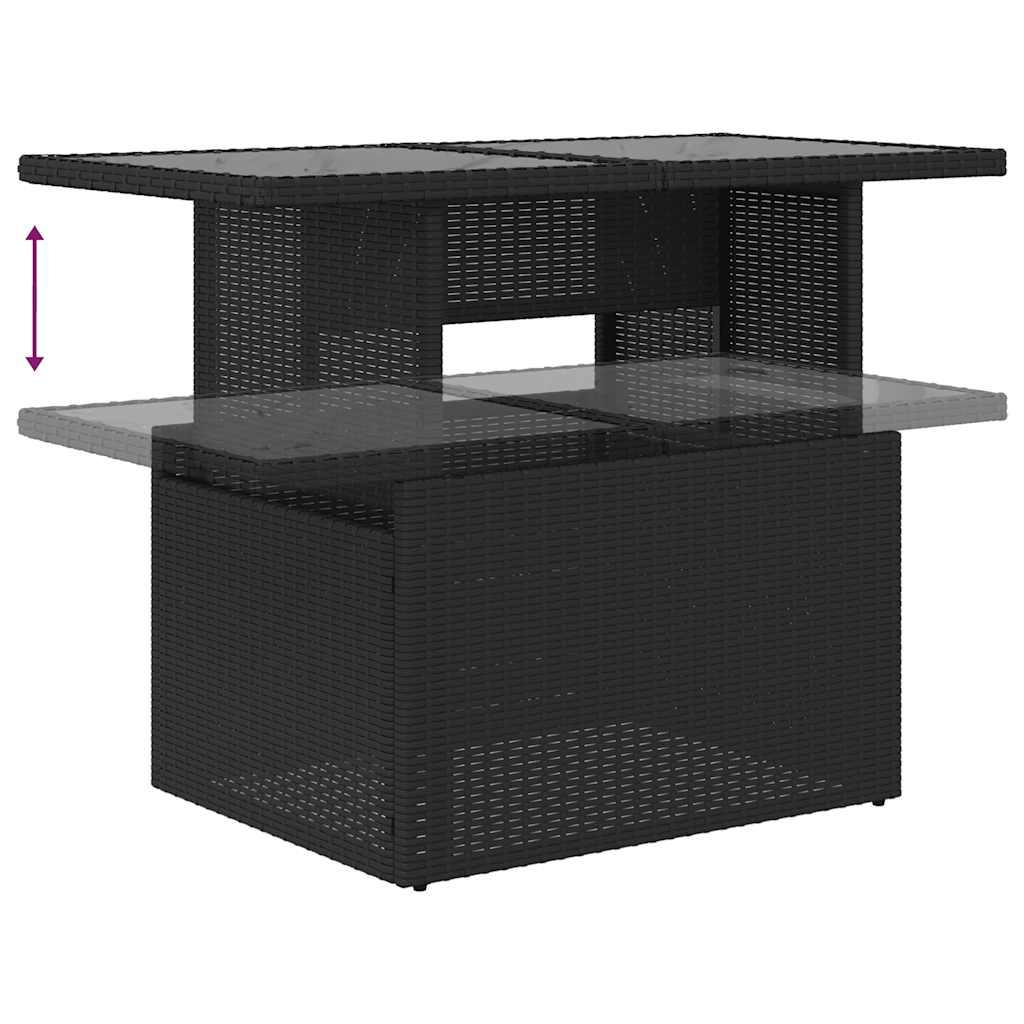 Sofasæt til haven 6 dele med hynder polyrattan sort