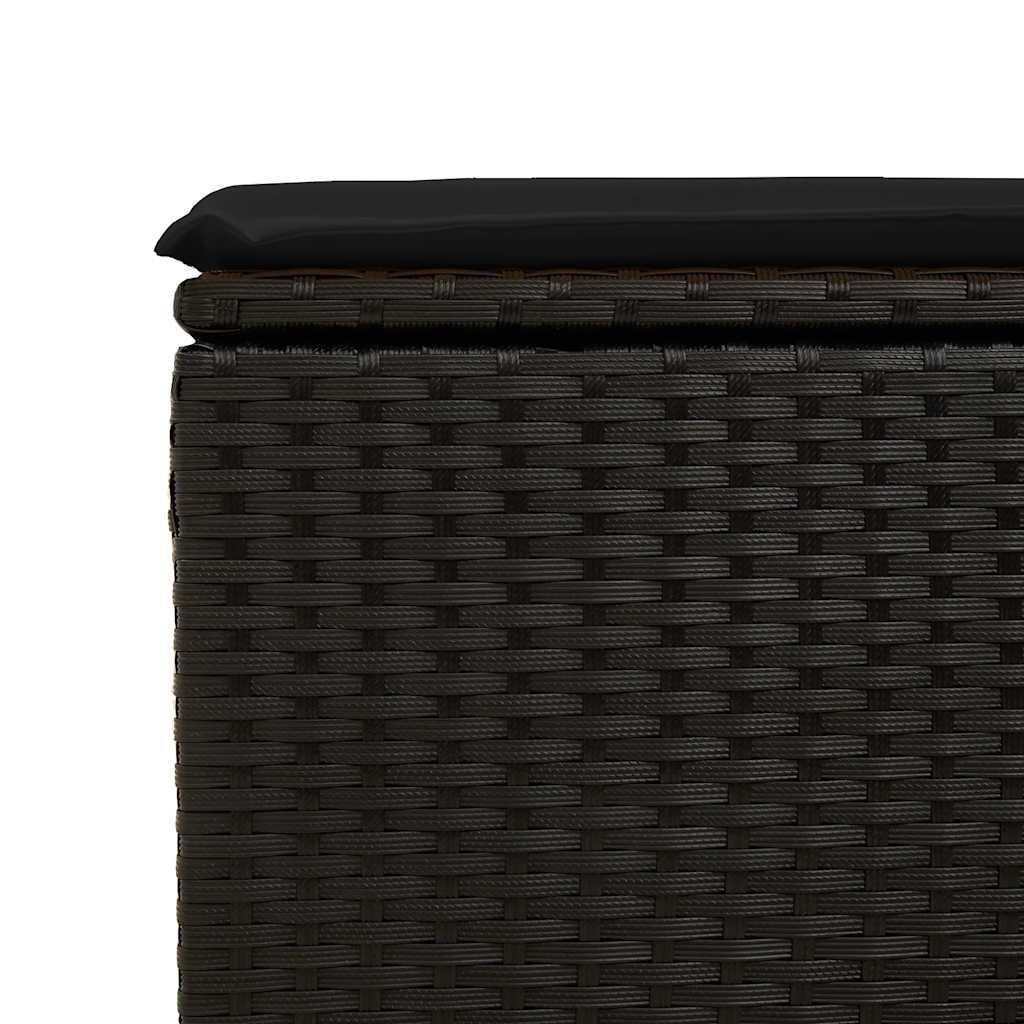 Sofasæt til haven 6 dele med hynder polyrattan sort