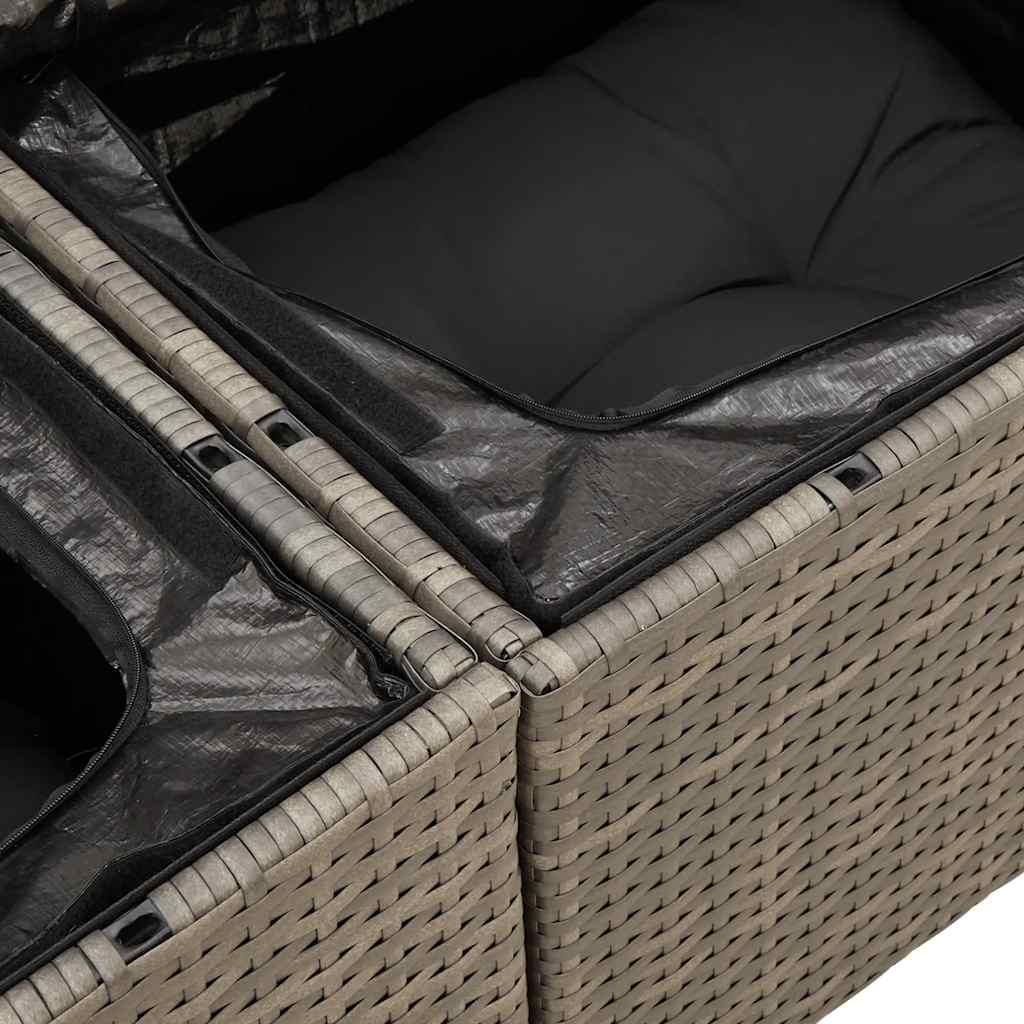 Sofasæt 5 dele med hynder polyrattan grå
