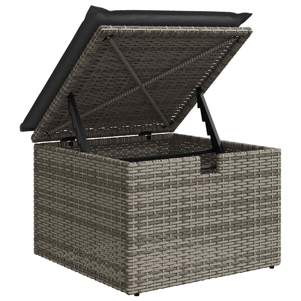 Sofasæt til haven 9 dele med hynder polyrattan grå