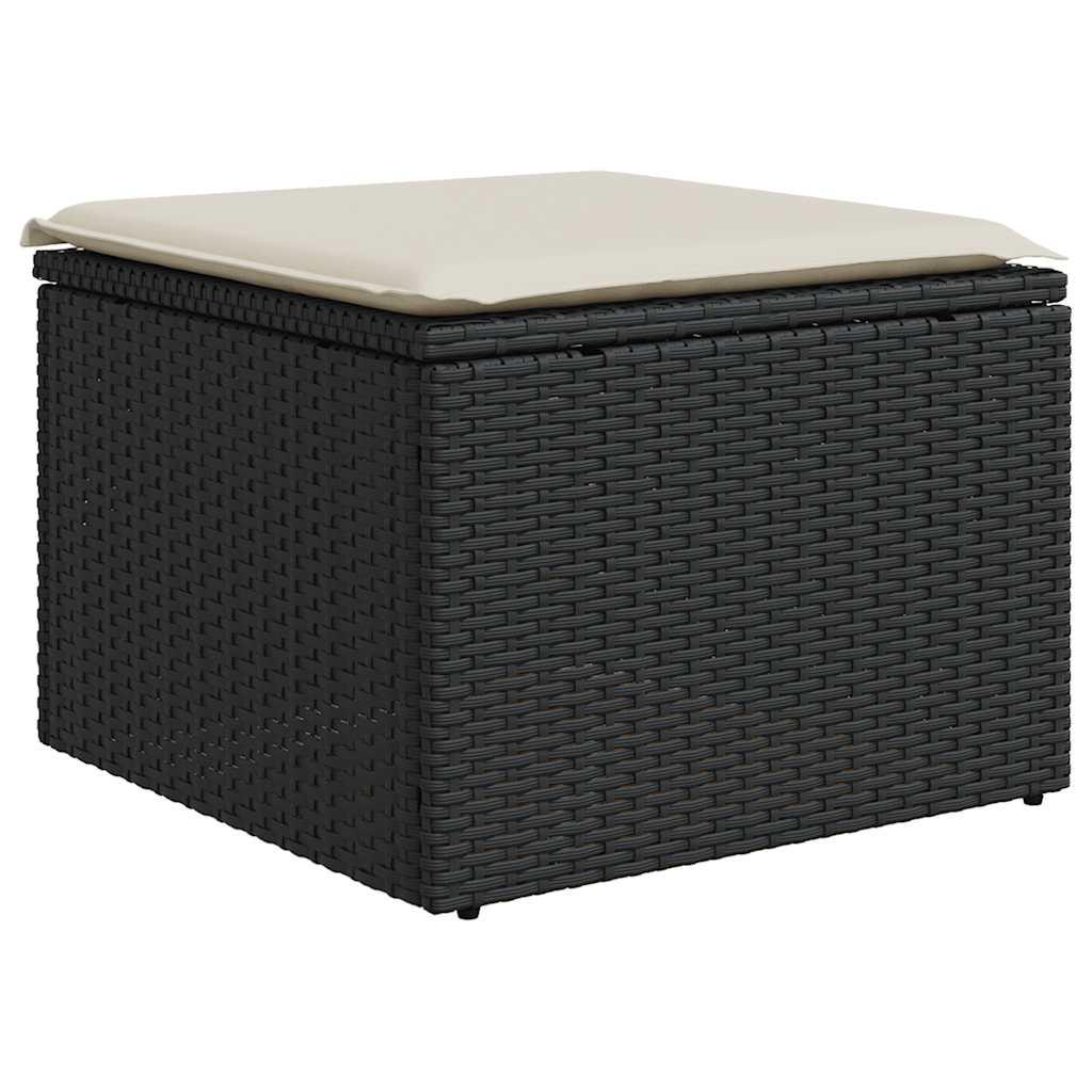 Sofasæt til haven 6 dele med hynder polyrattan sort