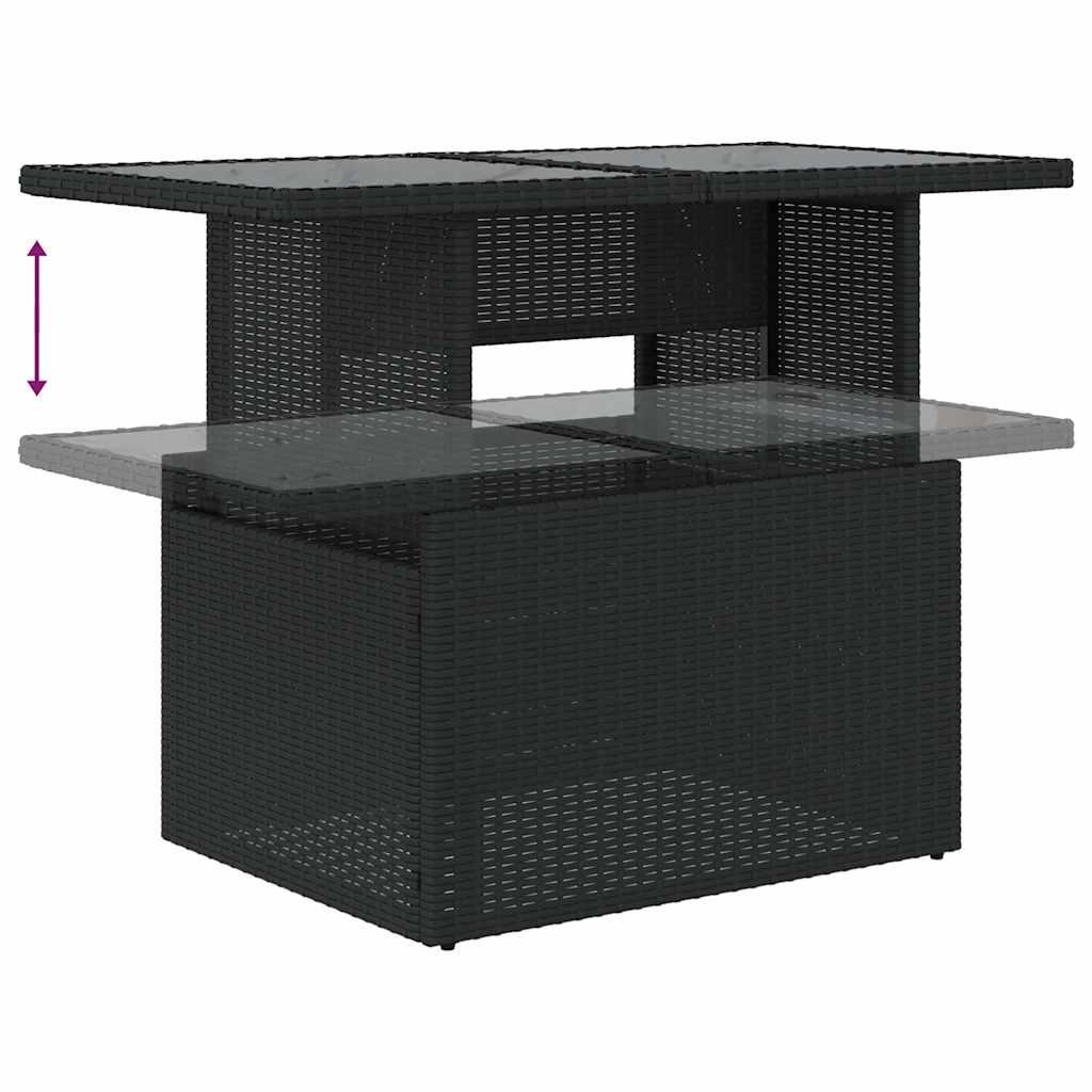 Sofasæt til haven 6 dele med hynder polyrattan sort