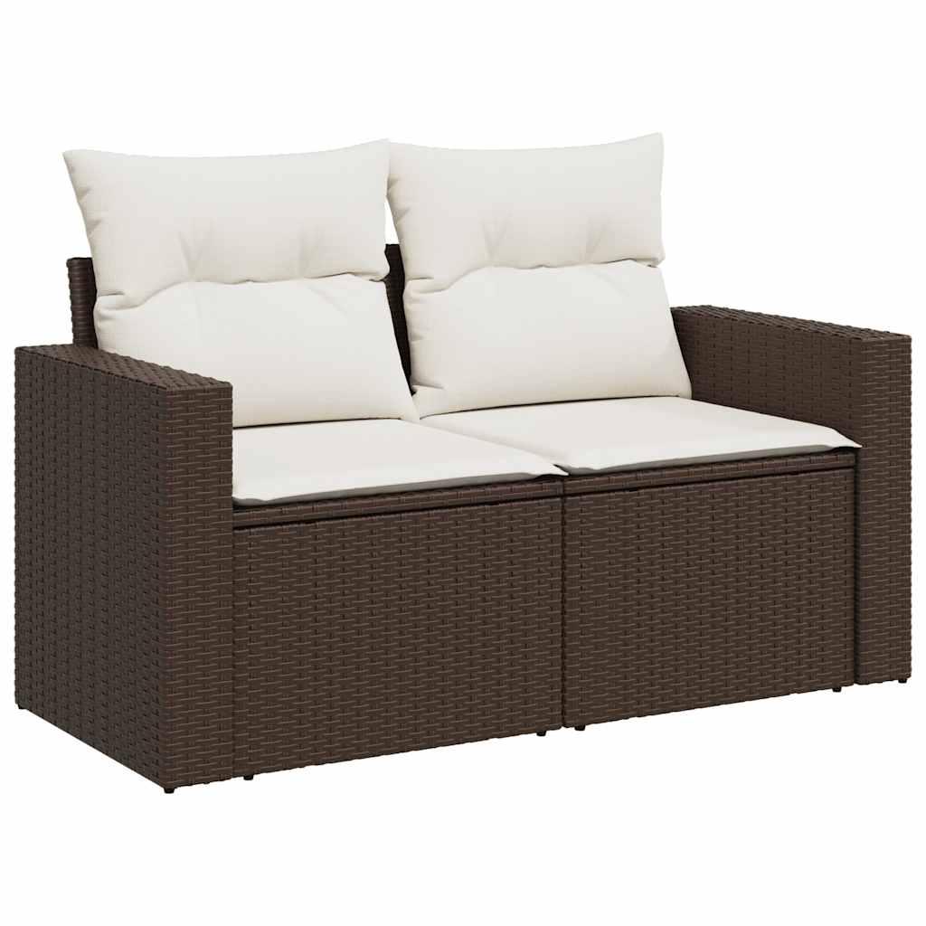 Sofasæt til haven 6 dele med hynder polyrattan brun