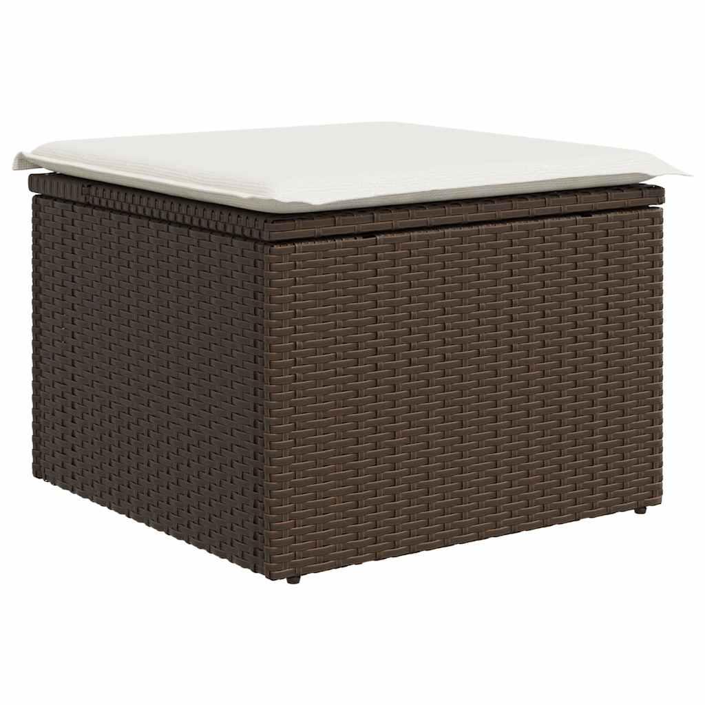 Sofasæt til haven 6 dele med hynder polyrattan brun