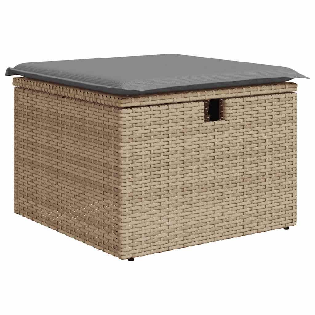 Sofasæt til haven 5 dele med hynder polyrattan beige