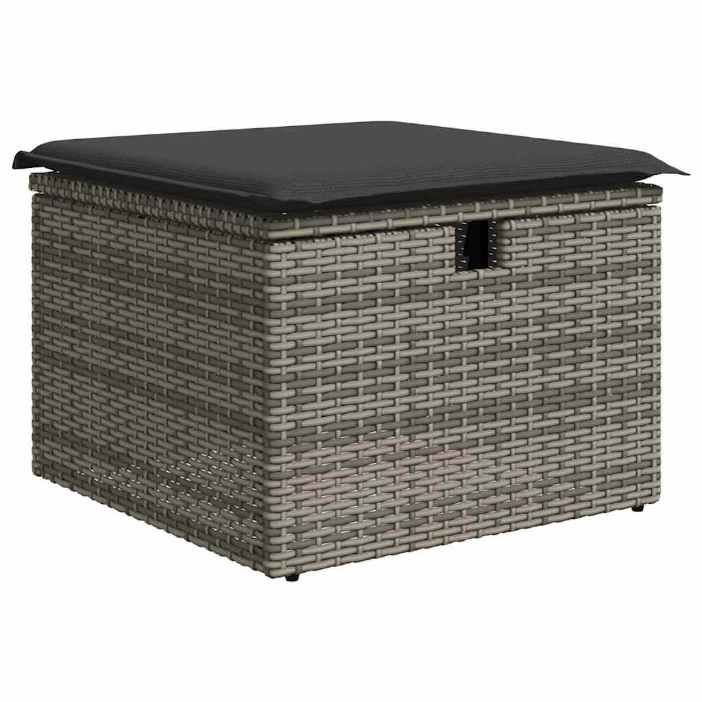 Sofasæt 5 dele med hynder polyrattan grå