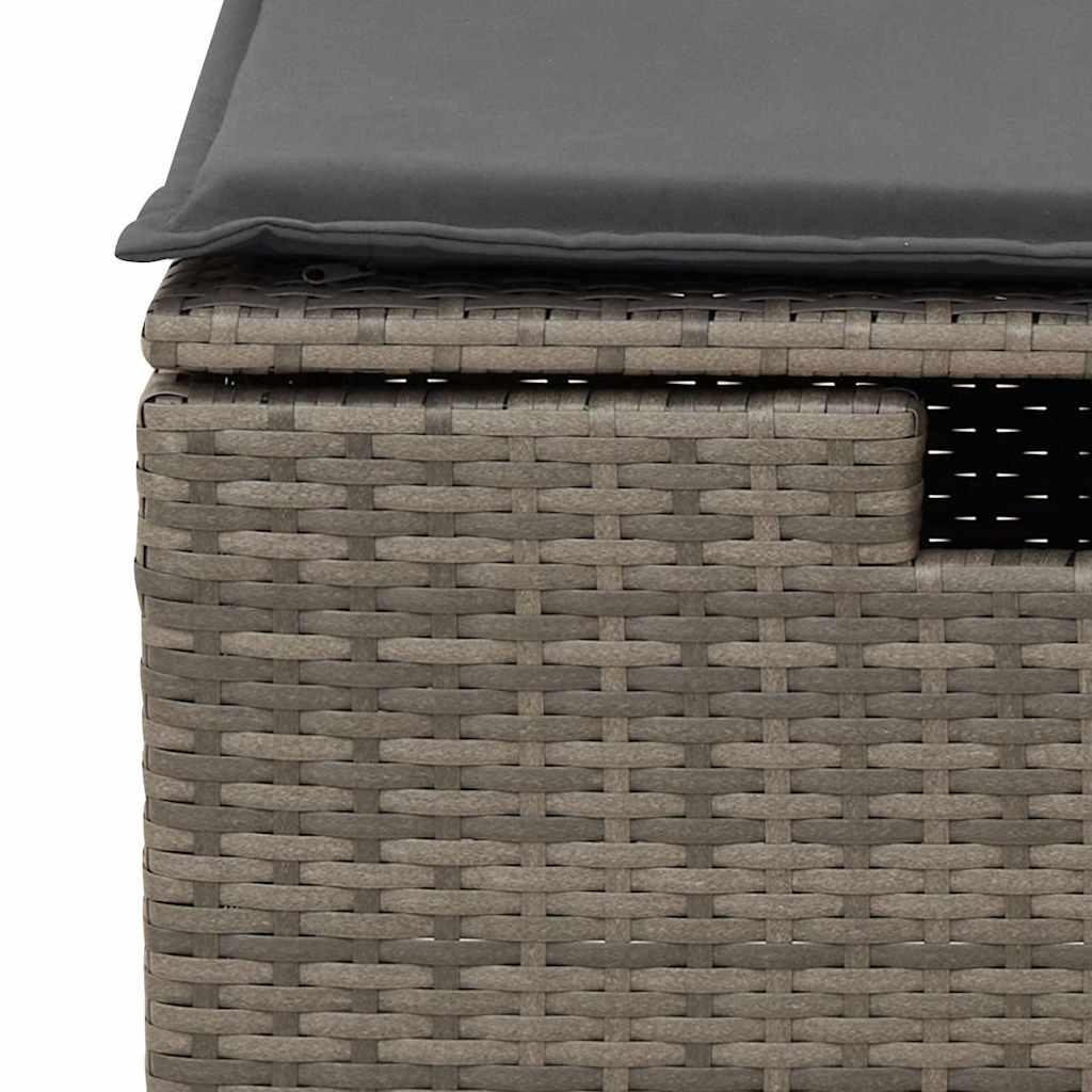 Sofasæt 5 dele med hynder polyrattan grå