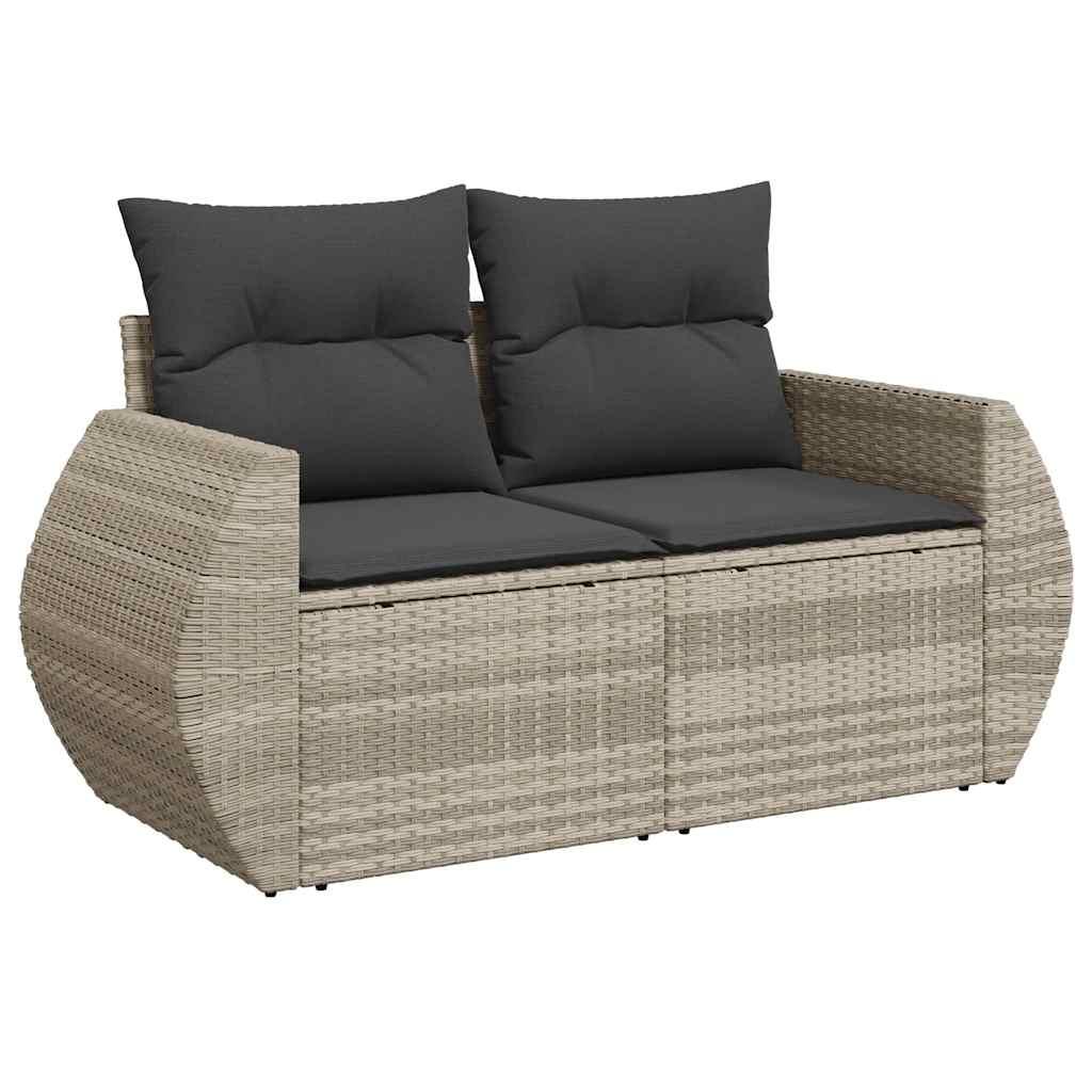 Sofasæt til haven 6 dele med hynder polyrattan lysegrå