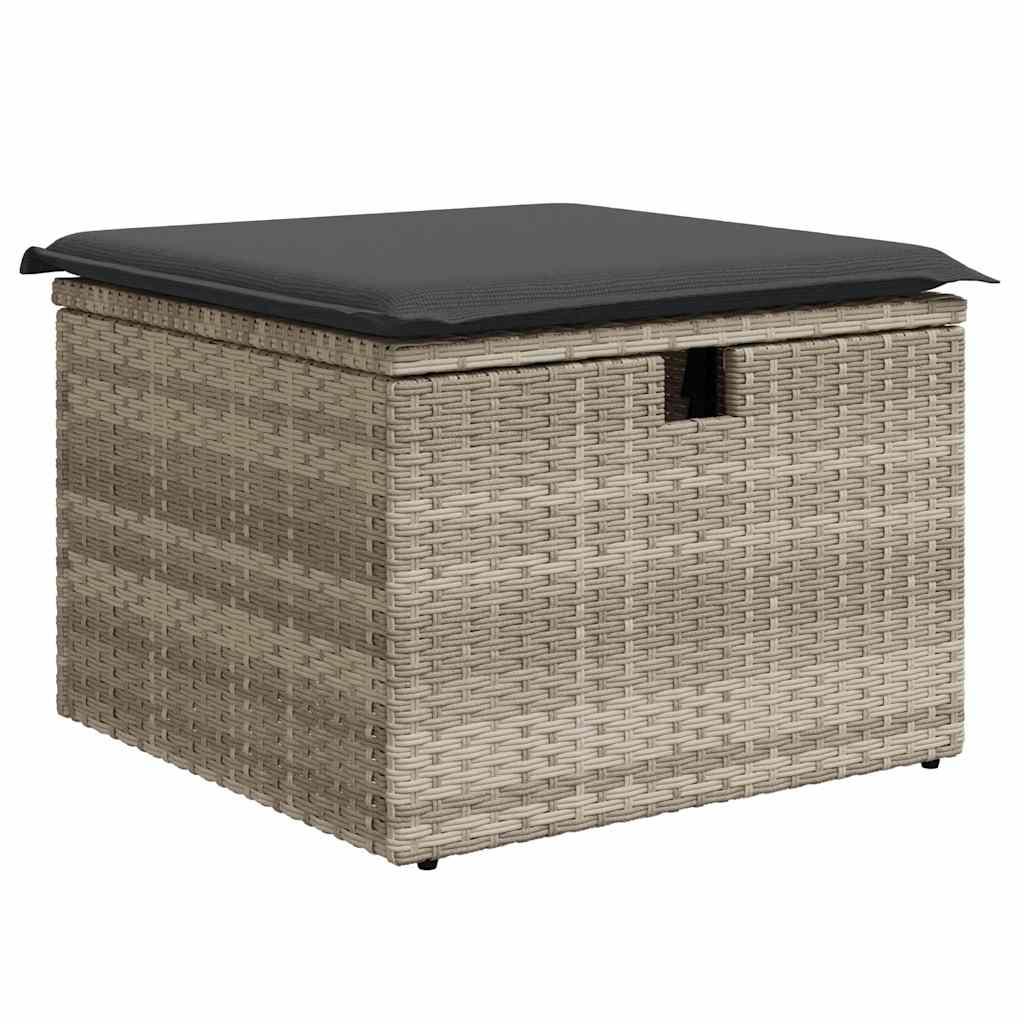 Sofasæt til haven 6 dele med hynder polyrattan lysegrå