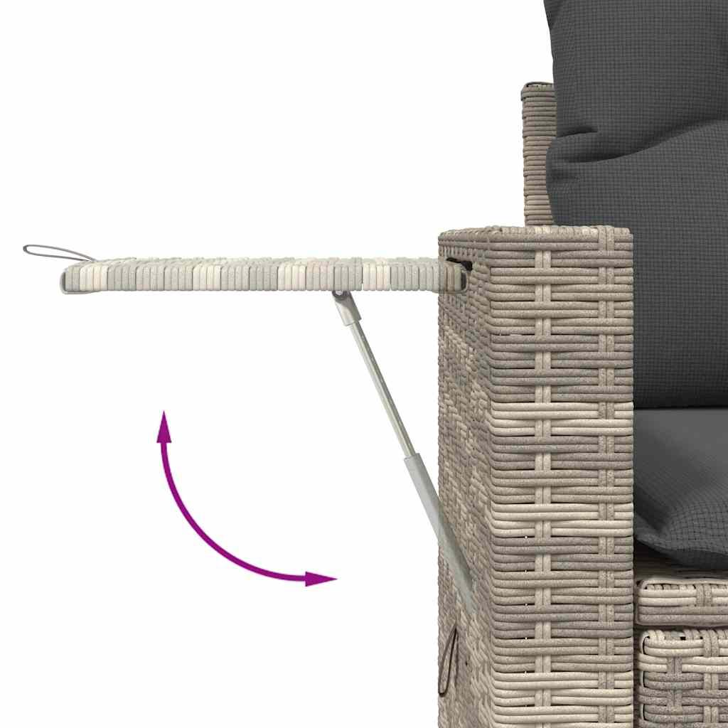 Sofasæt til haven 8 dele med hynder polyrattan lysegrå