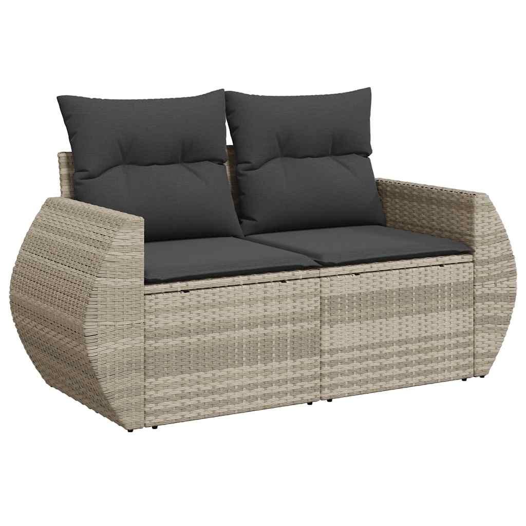 Sofasæt til haven 6 dele med hynder polyrattan lysegrå