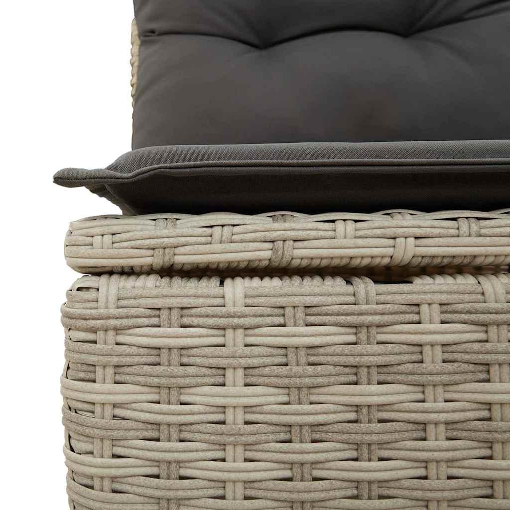 Sofasæt 5 dele med hynder polyrattan lysegrå