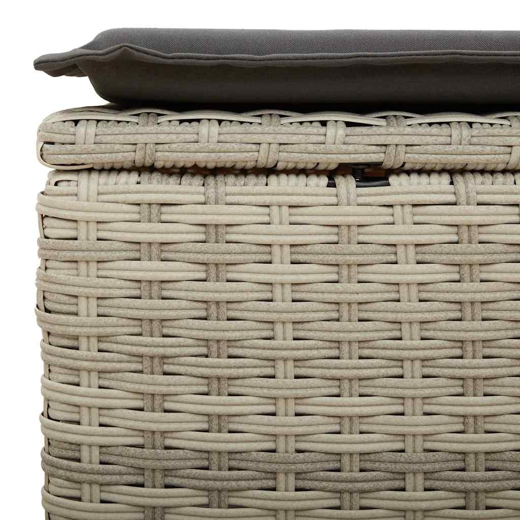 Sofasæt 5 dele med hynder polyrattan lysegrå