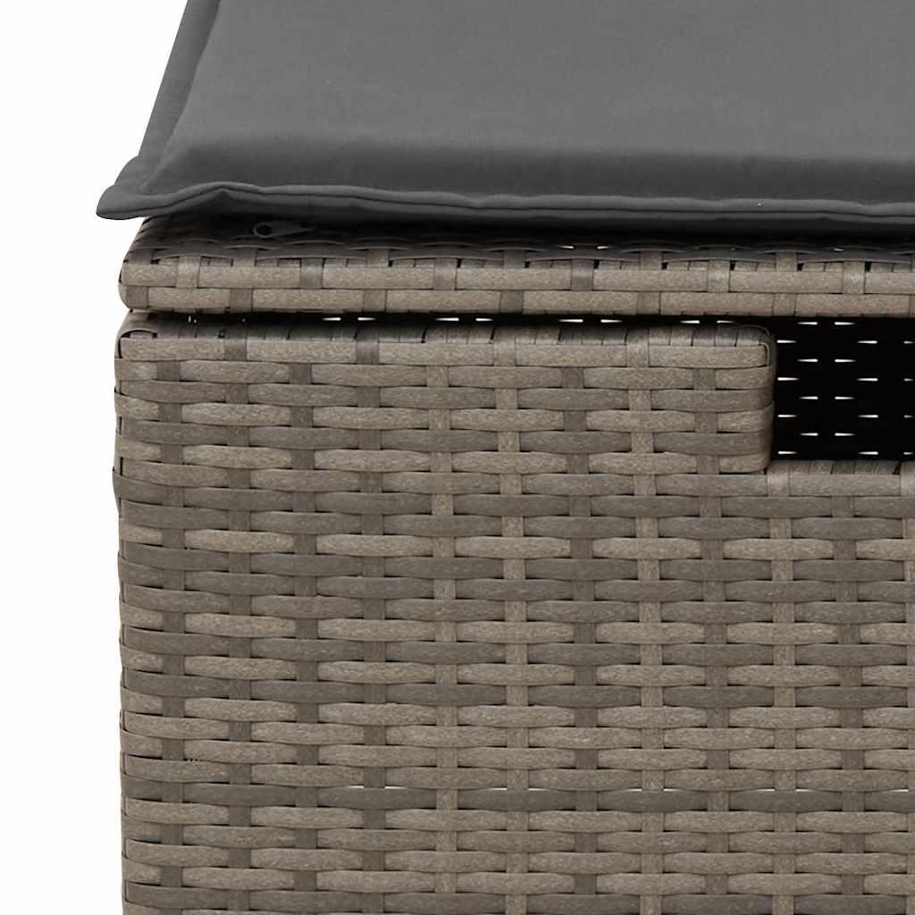 Sofasæt til haven 6 dele med hynder polyrattan grå