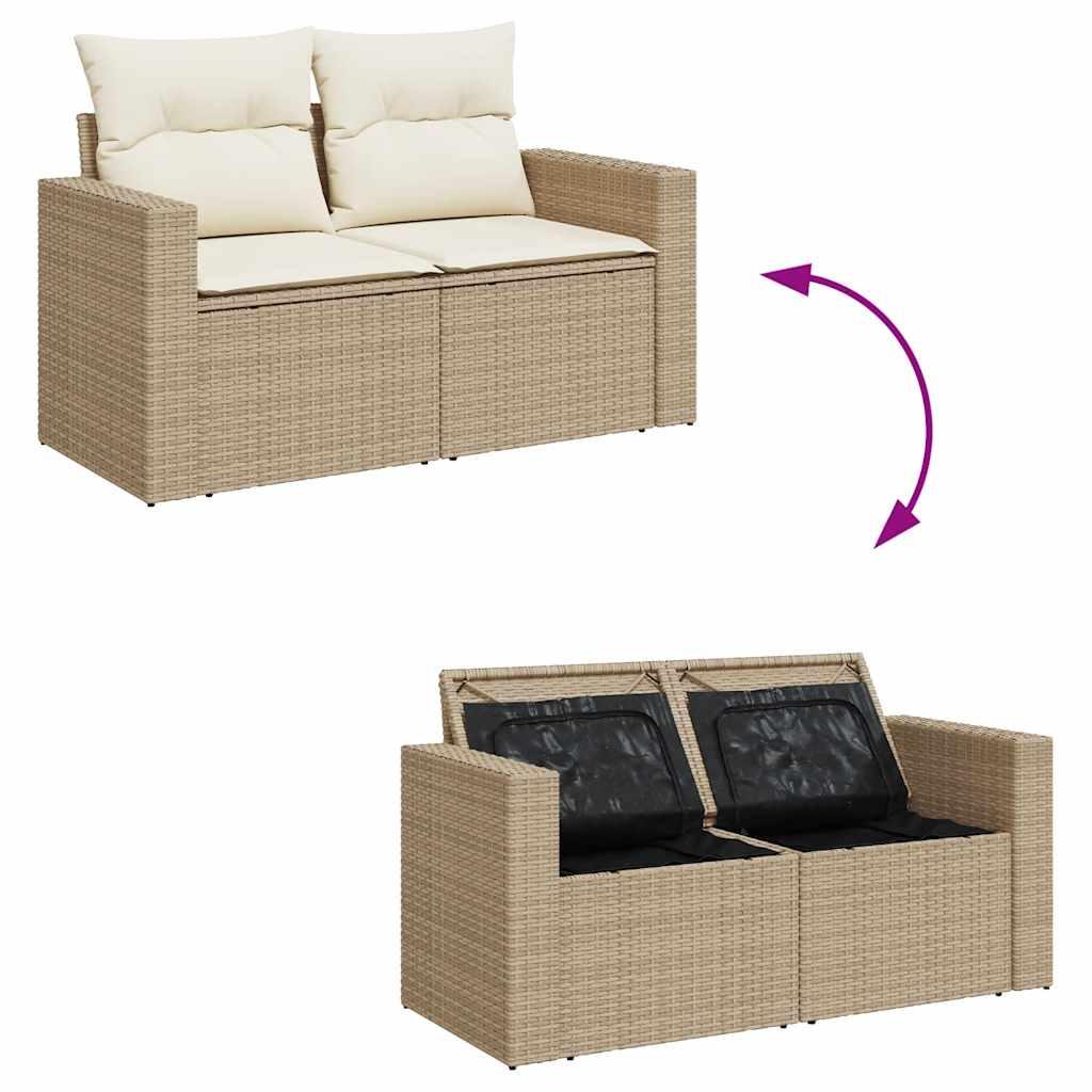 Sofasæt til haven 4 dele med hynder polyrattan beige