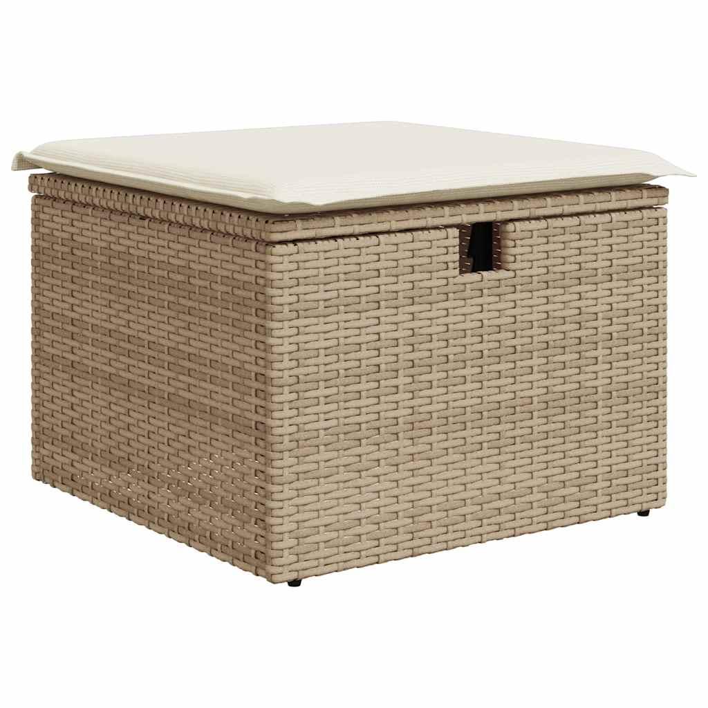 Sofasæt til haven 6 dele med hynder polyrattan beige