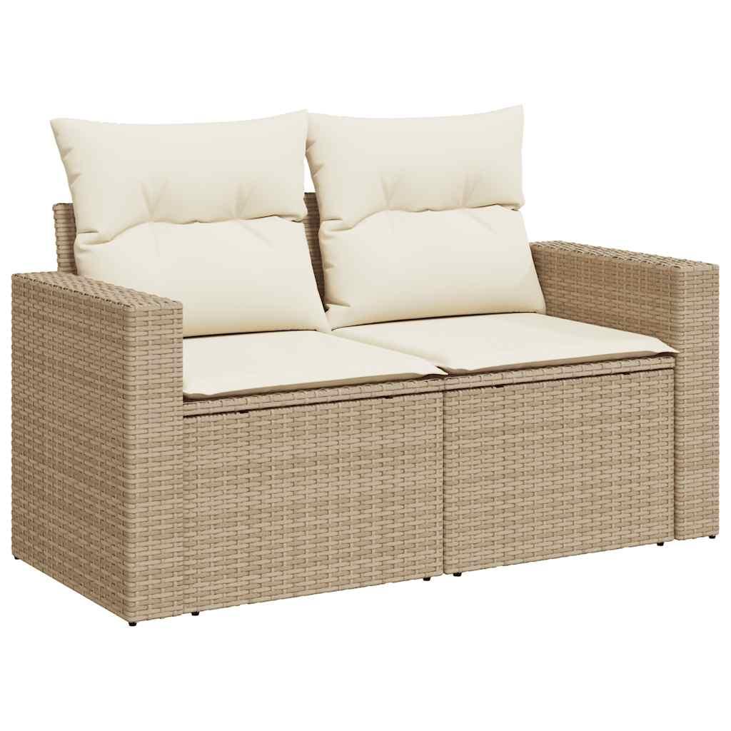 Sofasæt til haven 5 dele med hynder polyrattan beige