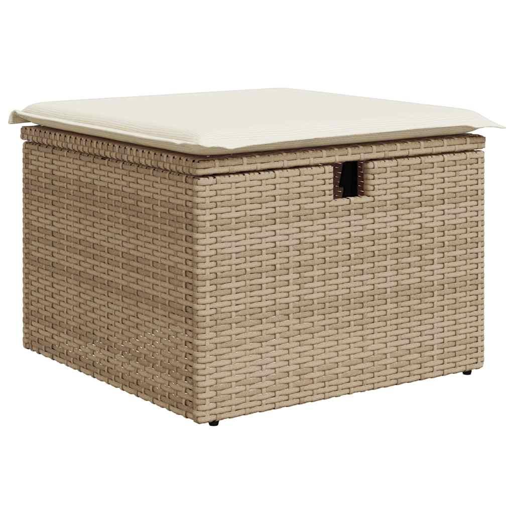 Sofasæt til haven 5 dele med hynder polyrattan beige