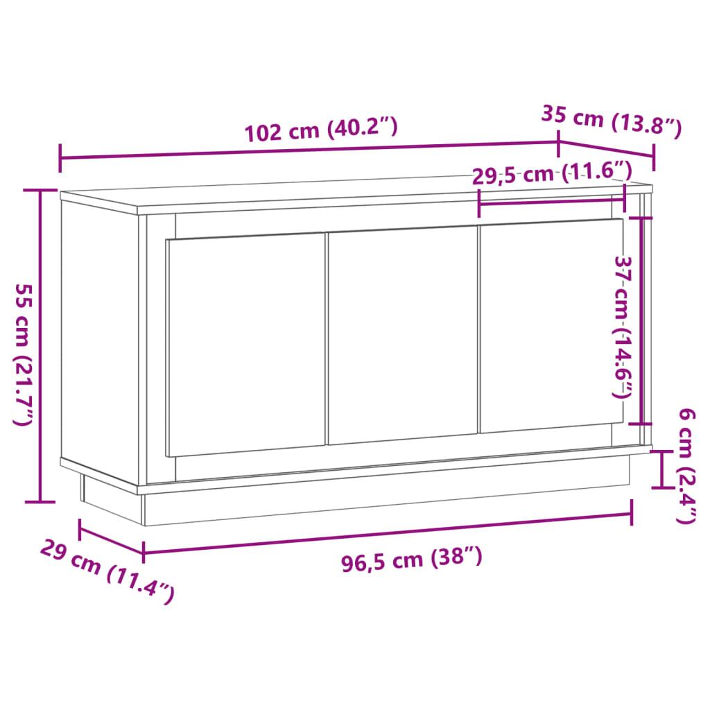 Skænk 102x35x55 cm konstrueret træ kunsteg