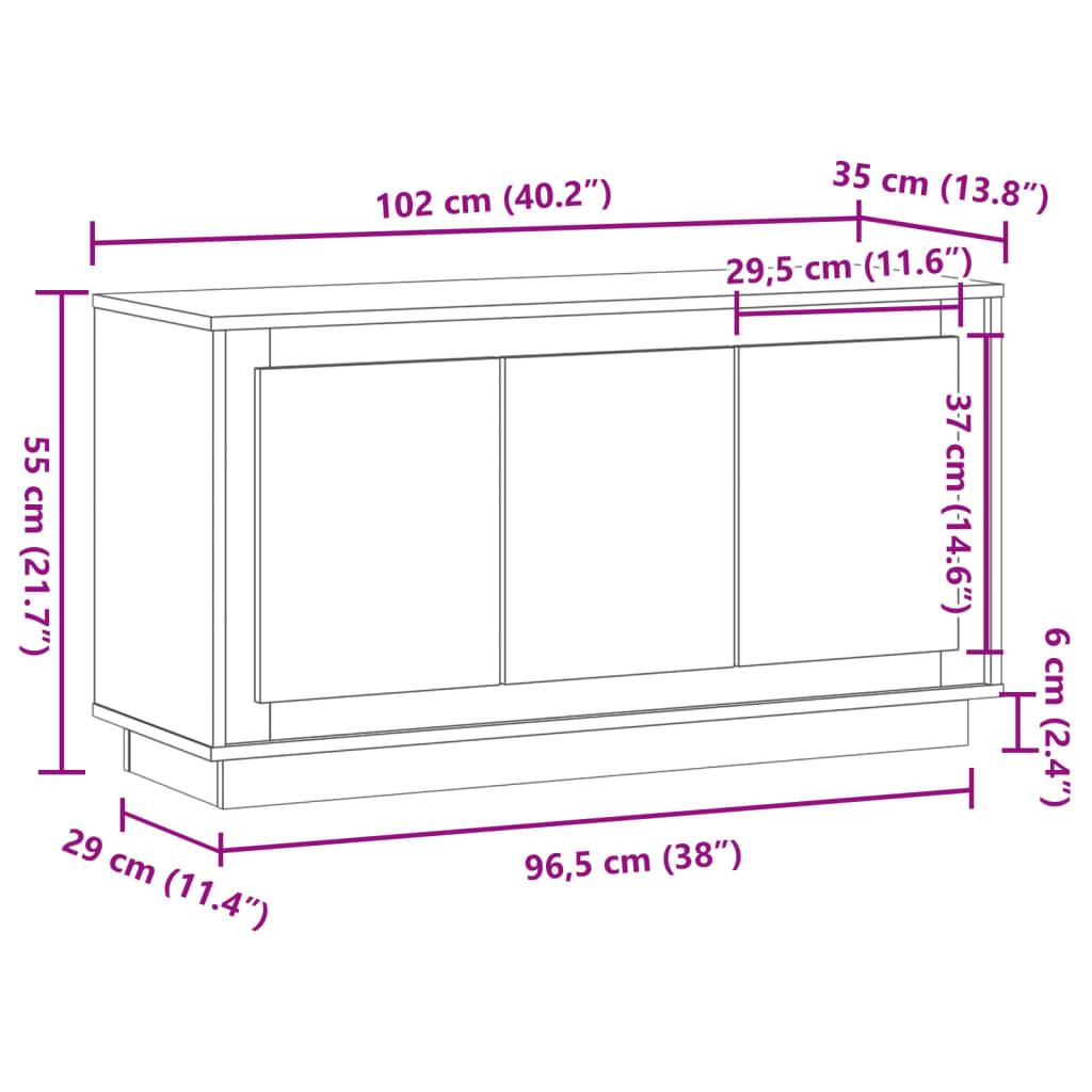 Skænk 102x35x55 cm konstrueret træ antikt trælook