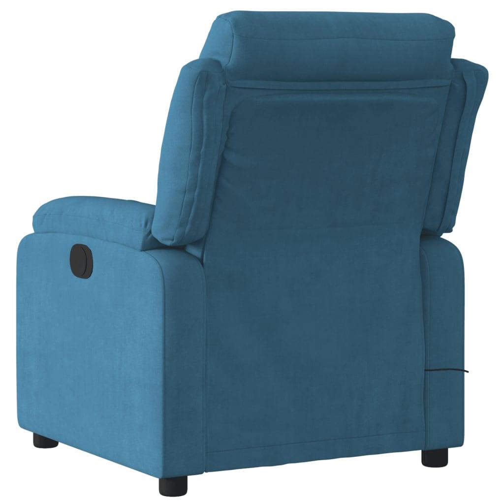 Massagestol velour blå
