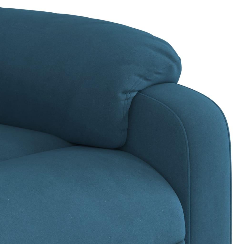 Massagestol velour blå