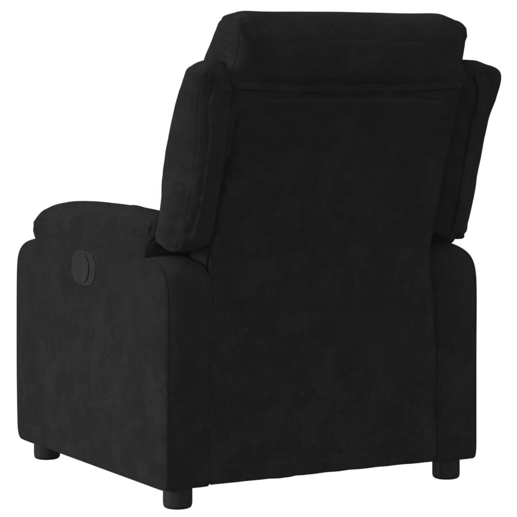 Eldrevet lænestol velour sort