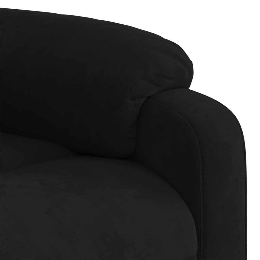 Eldrevet lænestol velour sort