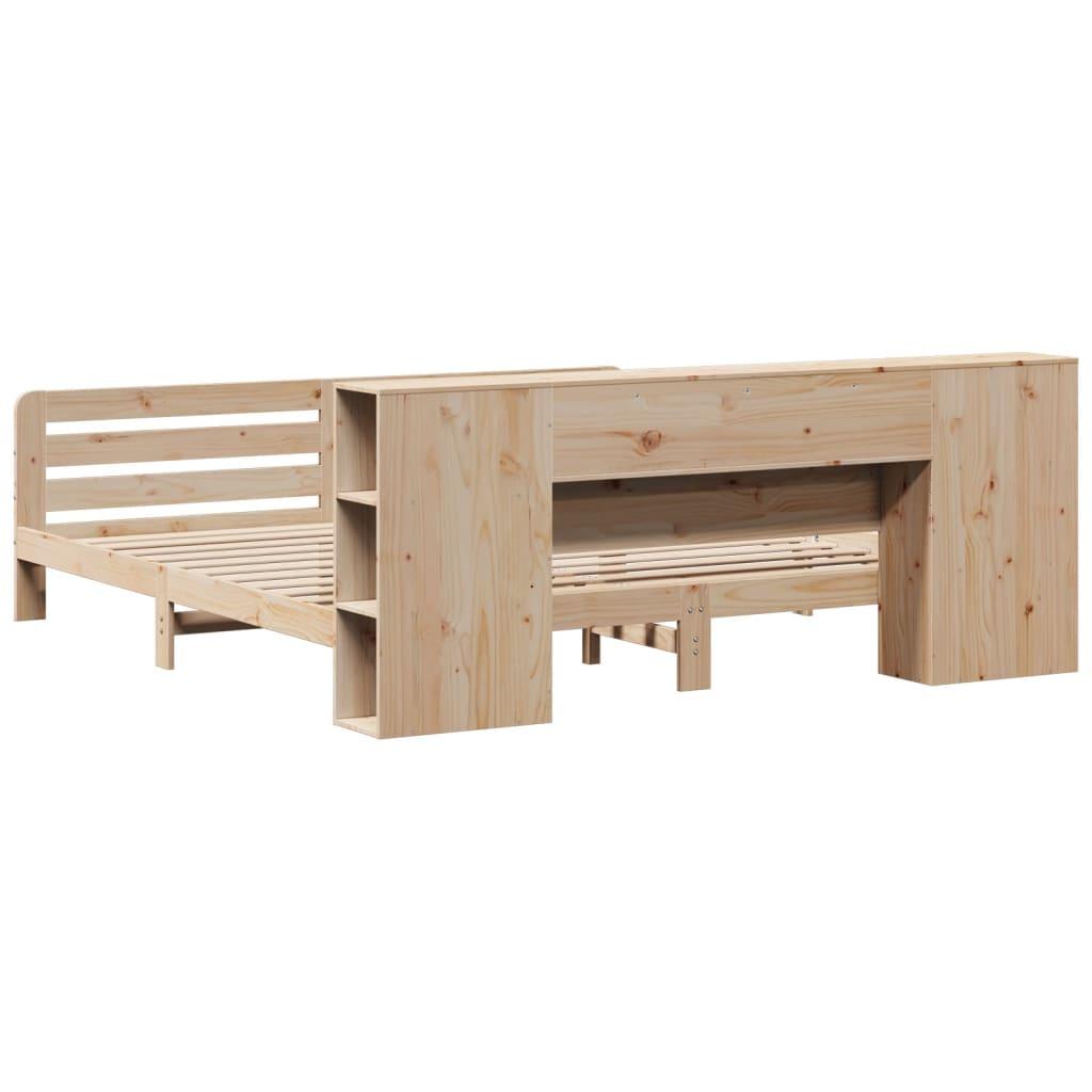 Sengeramme uden madras 200x200 cm massivt fyrretræ