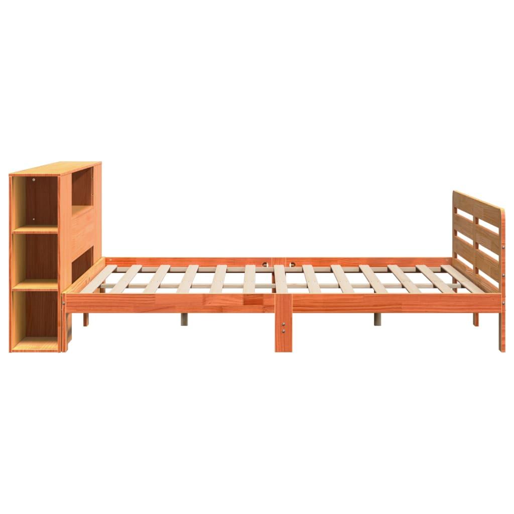 Sengeramme uden madras 200x200 cm massivt fyrretræ gyldenbrun