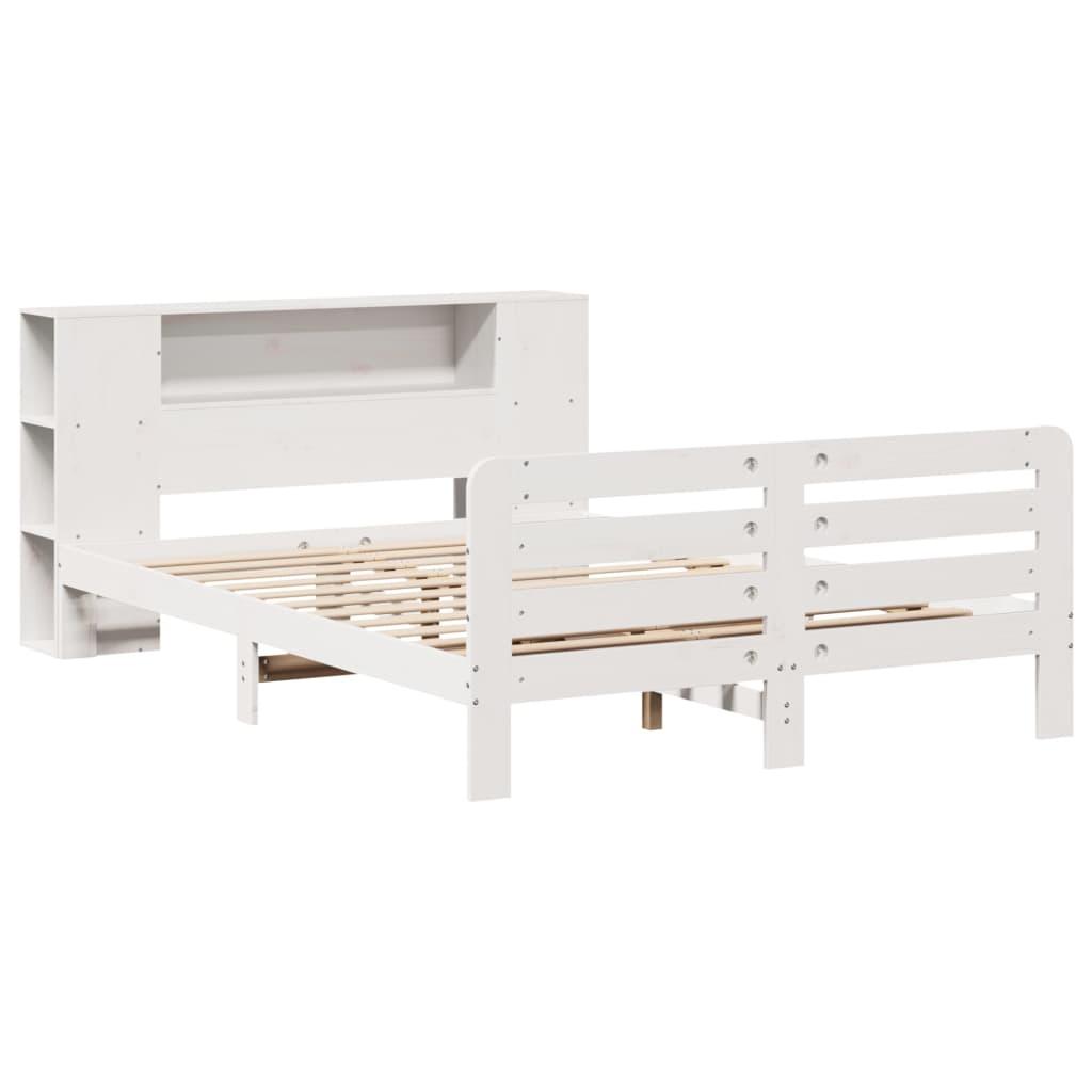 Sengeramme uden madras 120x190 cm massivt fyrretræ hvid