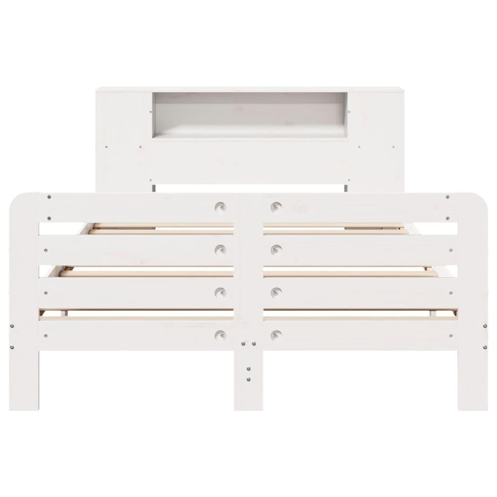 Sengeramme uden madras 120x190 cm massivt fyrretræ hvid