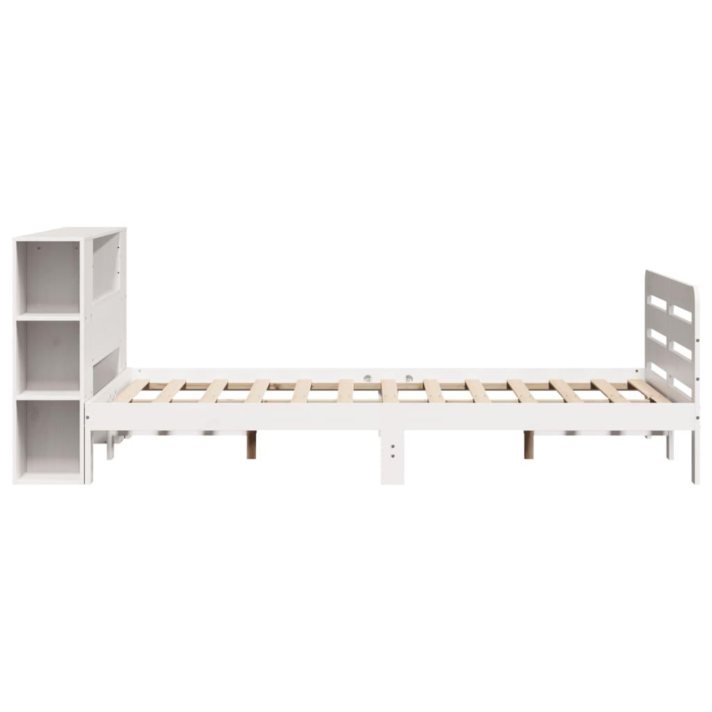 Sengeramme uden madras 120x190 cm massivt fyrretræ hvid