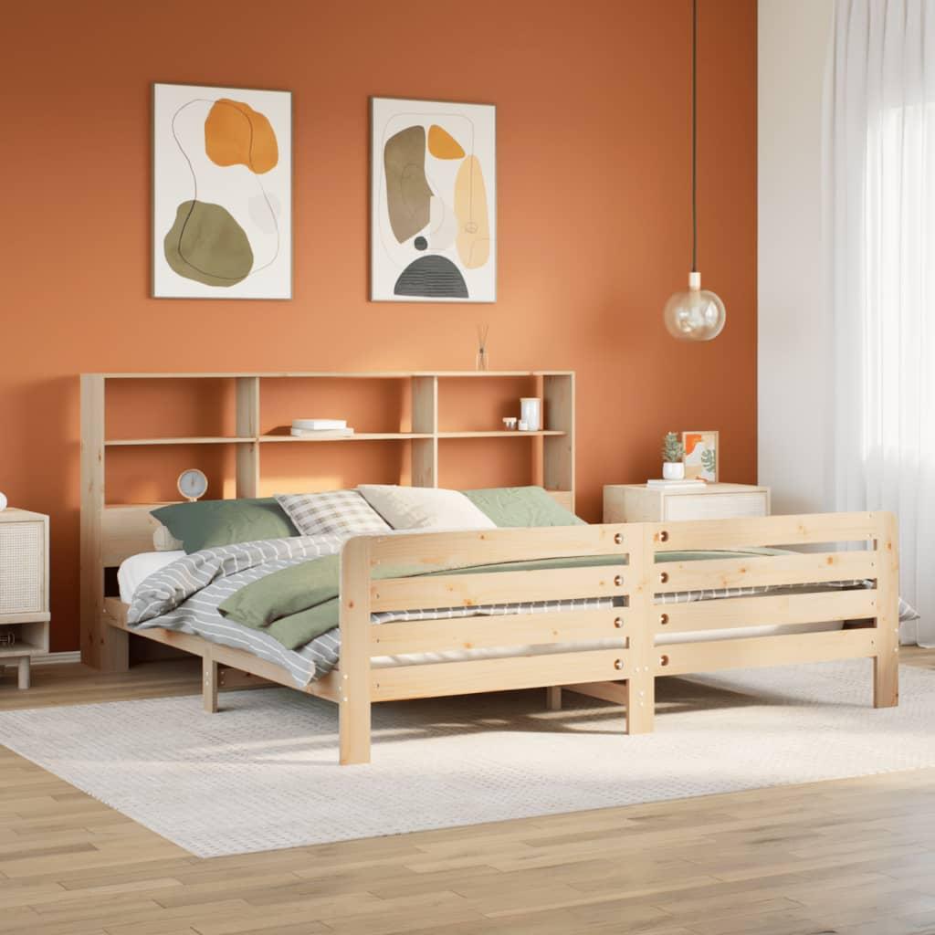 Sengeramme uden madras 200x200 cm massivt fyrretræ