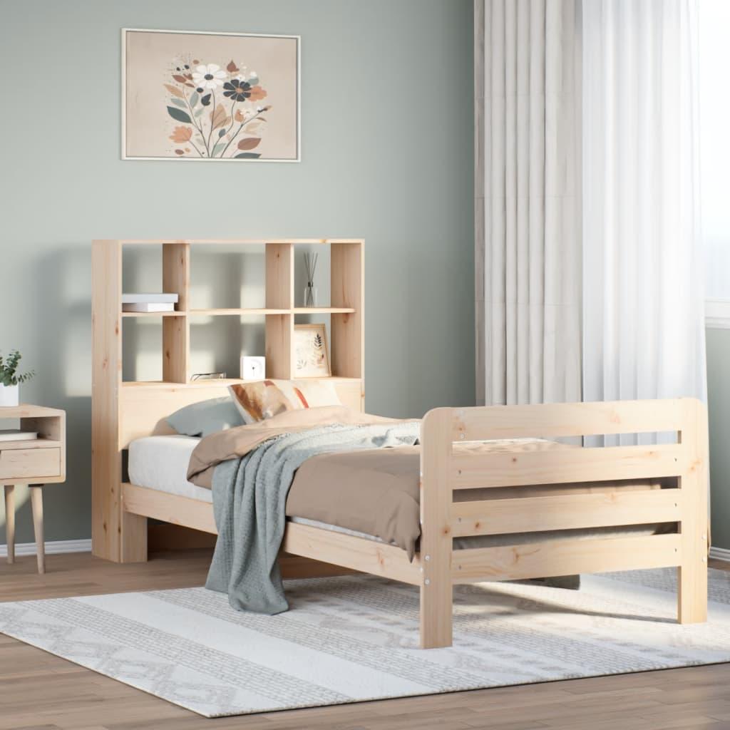 Sengeramme uden madras 75x190 cm massivt fyrretræ