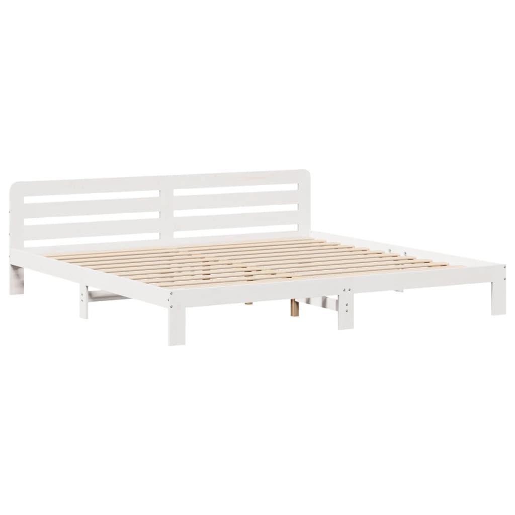 Sengeramme uden madras 180x200 cm massivt fyrretræ hvid