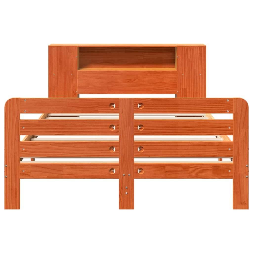 Sengeramme uden madras 150x200 cm massivt fyrretræ gyldenbrun