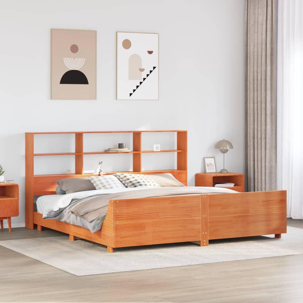 Sengeramme uden madras 180x200 cm massivt fyrretræ gyldenbrun
