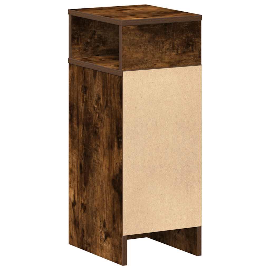Sengebord med skuffe 25x31x66 cm røget egetræsfarve