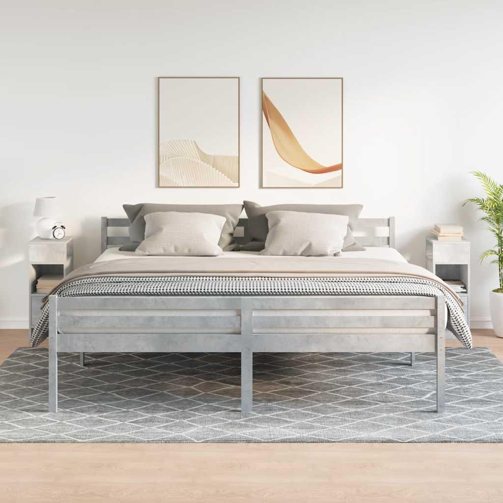 Sengeborde 2 stk. med skuffe 25x31x66 cm betongrå