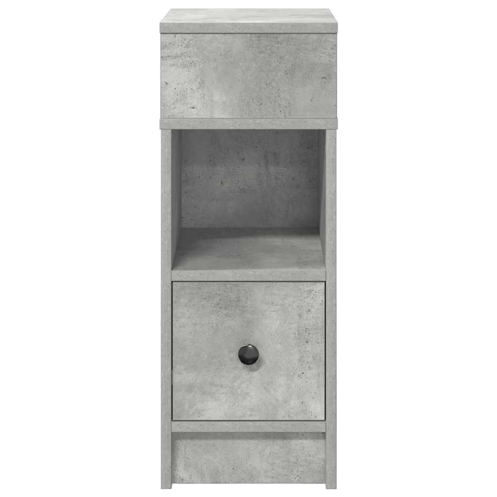 Sengeborde 2 stk. med skuffe 25x31x66 cm betongrå